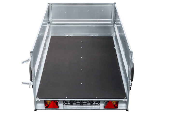 Rimorchio leggero 230x125 UNITRAILER GARDEN 230 KIPP con sponde BIS e telone blu
