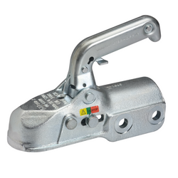 Gancio di traino WINTERHOFF WW 350-RCH-1616 per rimorchio da 3500 kg con timone in tubo da 60 mm, in ghisa.