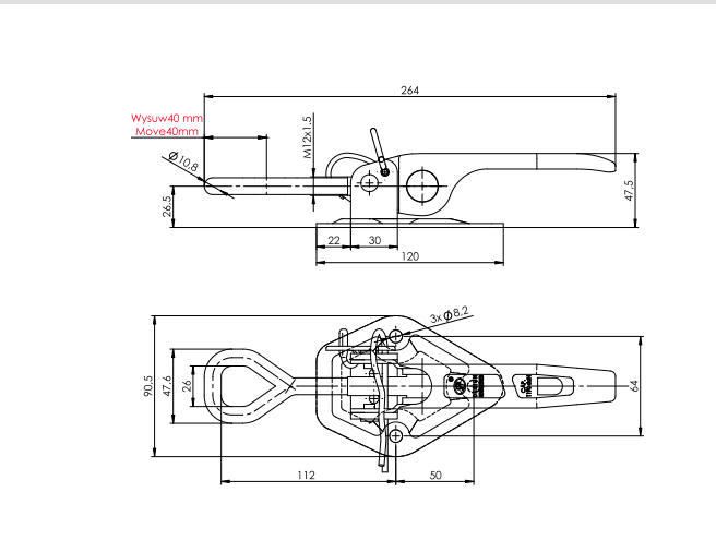 Gancio di traino Steelpress ZB-15A, pinza, chiusura laterale basculante
