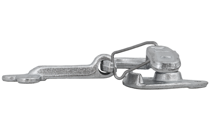 Gancio di traino sinistro con dispositivo di fissaggio WINTERHOFF WV 20-L + WVG 20-A, chiusura completa del lato rimorchio