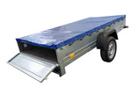 Rimorchio leggero 264x125 UNITRAILER GARDEN 264 KIPP con telaio H-0 e copertura blu