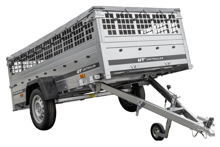 RIMORCHIO LEGGERO GARDEN TRAILER 264 KIPP CON RUOTINO SOVRASPONDE IN RETE E TELO PIATTO GRIGIO