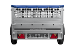 Rimorchio monoasse 200x125 UNITRAILER GARDEN 201 KIPP con sponde in rete e copertura blu