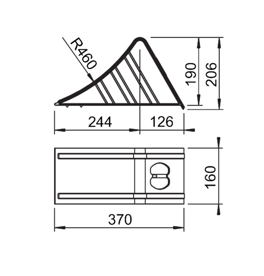 Blocca ruota AL-KO H: metallo UK46 da 206 mm