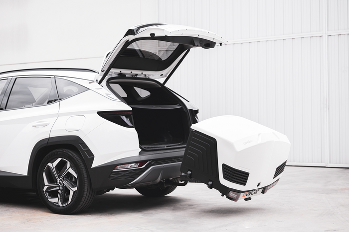 Towbox Alpha classic grey - box portabagagli da montare sul gancio di traino