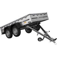 RIMORCHIO LEGGERO BIASSE CON RUOTINO D'APPOGGIO CENTINA H0 E TELONE GRIGIO GARDEN TRAILER 264/2 KIPP