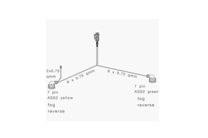 Cablaggio per rimorchio per installazione elettrica ASPÖCK 5,5 m Spina a baionetta a 13 PIN 2x 7 PIN ASS2