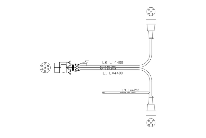 MANTES installazione elettrica, cablaggio per rimorchio barca 4,4 m, spina a 7 pin, 2 baionette a 5 pin