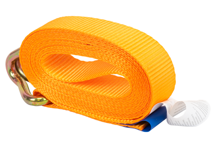 Set di quattro cinghie di trasporto KAMAR da 3 m/25 mm/0,8 t di colore arancione con tenditore.