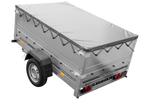 Rimorchio leggero 200x125 UNITRAILER GARDEN 201 KIPP con sponde BIS e copertura grigia