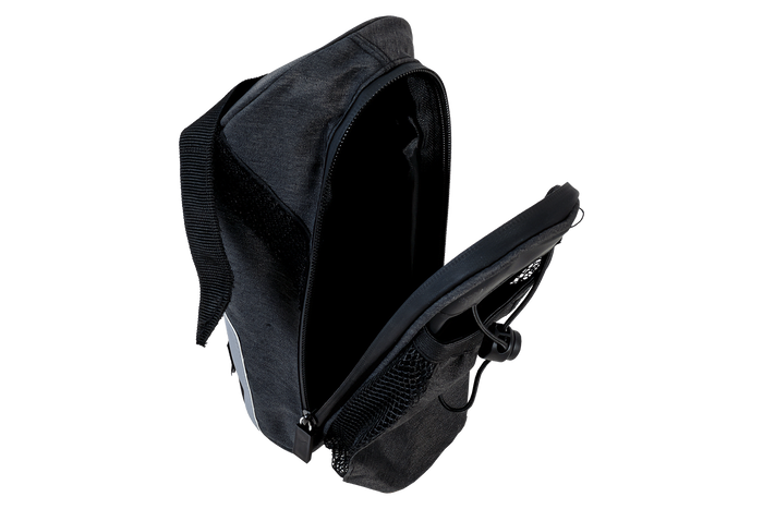 Borsa sottosella lunga per bicicletta PROFEX 82318 Lux nera con tasca portaborraccia