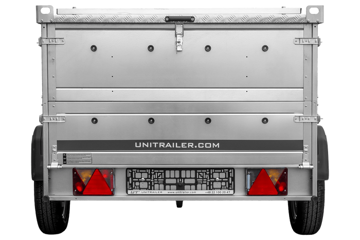 Rimorchio leggero 200x125 UNITRAILER GARDEN 201 KIPP con sponde BIS e copertura in alluminio
