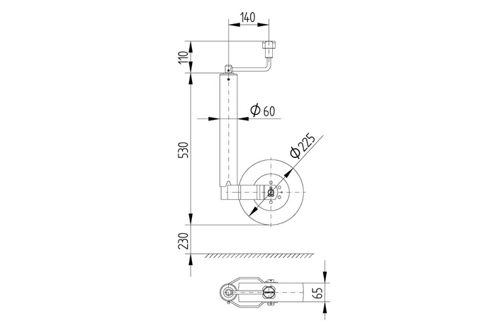 Ruota di supporto TK60 KNOTT 400284.001 250kg 60mm