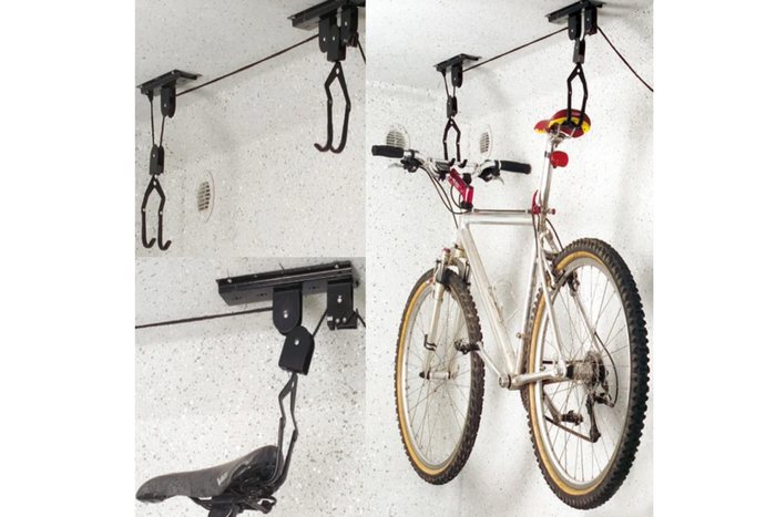 ProPlus 730915 Gancio per biciclette da soffitto con bloccaggio automatico, portata massima 20 kg