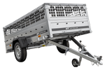 RIMORCHIO LEGGERO GARDEN TRAILER 264 KIPP CON RUOTINO SOVRASPONDE IN RETE E TELO PIATTO GRIGIO