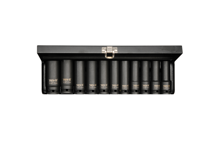 Bussole a percussione lunghe YATO YT-1054 Bussole da 1/2" 11 pezzi.