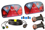 Set luci: luci posteriori ASPÖCK + luci di posizione laterali ASPÖCK + cablaggio MANTES 7m 7 PIN + connettori rapidi