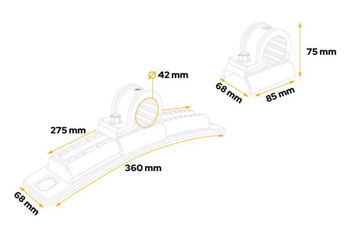 Staffa di montaggio parafango DOMAR DK8145 staffa regolabile
