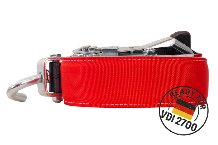 Cinghia di trasporto per carro attrezzi HEFFA CARLINE 130, cinghia di fissaggio per ruote, 2,8 m/50 mm/5 t VDI 2700