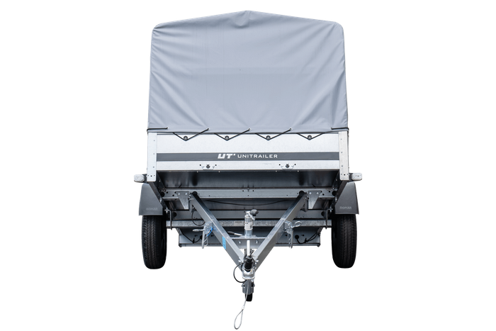Rimorchio monoasse 230x125 UNITRAILER GARDEN 230 KIPP con telaio H-800 e copertura grigia
