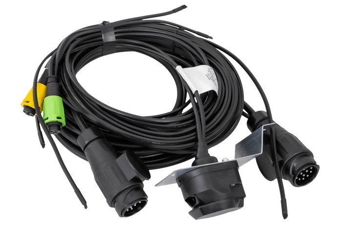 Impianto elettrico MANTES, cablaggio per rimorchio barca 9,57 m, spina a 13 pin, 2 baionette a 5 pin