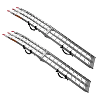 UNITRAILER ALR002 rampe pieghevoli in alluminio per rimorchi, 221 cm, portata 680 kg, con cinghia, set da 2