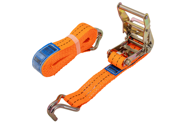 Set di quattro cinghie di trasporto UNITRAILER arancioni da 4 m/35 mm/2 t con tenditore