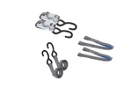 Set di due cinghie di trasporto HILLS da 3 m/25 mm/1 t con tenditore e due imbracature da 0,45 m per il fissaggio della motocicletta