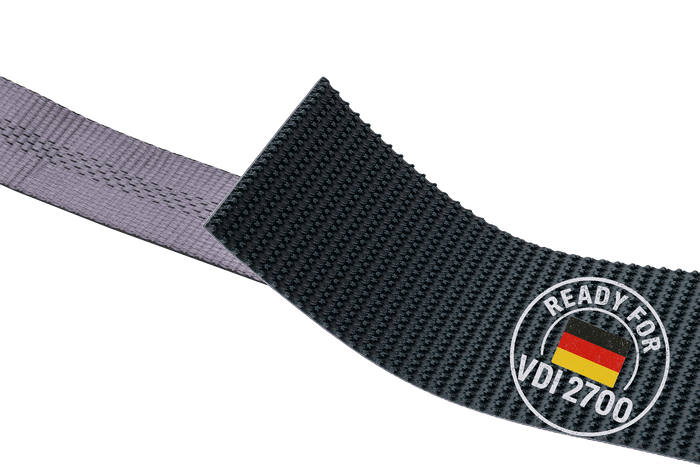Set di quattro cinghie di trasporto per rimorchi HEFFA CARLINE 130, cinghie di fissaggio ruote 5 m/50 mm/5 t VDI 2700