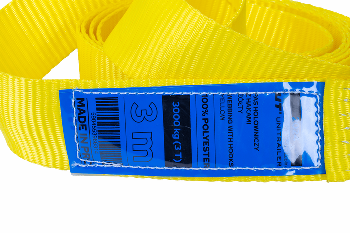 Cavo di traino con ganci UNITRAILER cinghia di traino 3m/50mm/3t giallo