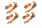 Set di quattro cinghie di trasporto UNITRAILER arancioni da 4 m/35 mm/2 t con tenditore