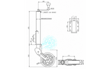 Ruota di supporto automatica UNITRAILER con maniglia 400 kg 60 mm 470-785 mm
