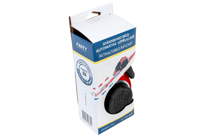 Nastro trasportatore automatico retrattile FACTY 5 m/25 mm/0,35 t rosso
