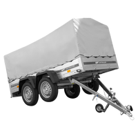 RIMORCHIO GARDEN TRAILER UNITRAILER 264/2 KIPP CON RUOTA SNODATA, TELAIO H-800 E COPERTURA GRIGIA