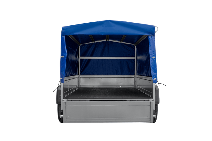 RIMORCHIO GARDEN TRAILER UNITRAILER 264/2 KIPP CON RUOTINO D'APPOGGIO, TELAIO H-800 E COPERTURA BLU