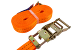 Set di quattro cinghie di trasporto UNITRAILER arancioni da 10 m/35 mm/2 t con tenditore