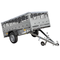 UNITRAILER GARDEN TRAILER 230 KIPP CON RUOTINO SOVRASPONDE IN RETE E TELO PIATTO GRIGIO