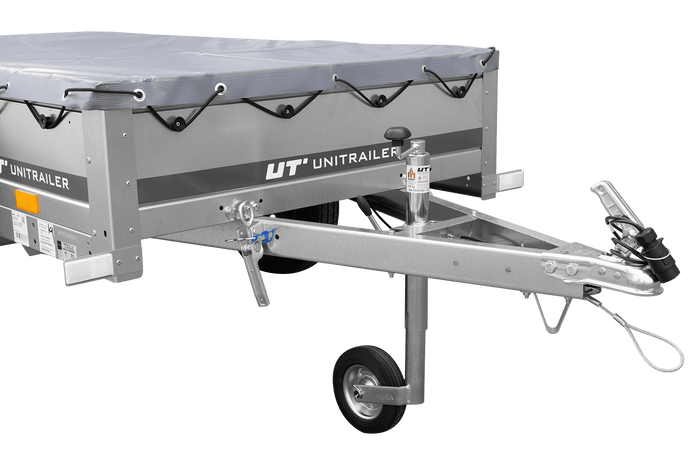 Rimorchio monoasse 200x106 UNITRAILER GARDEN 200 KIPP con telaio H-0 e copertura grigia