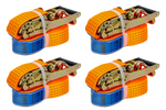 Set di quattro cinghie di trasporto UNITRAILER arancioni da 6 m/50 mm/5 t con tenditore