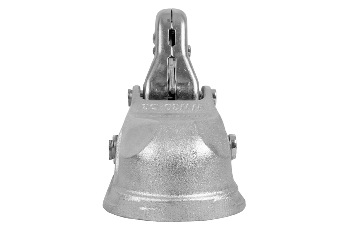 Gancio di traino WINTERHOFF WW 30-D3-K1212 per rimorchio da 3000 kg con timone in tubo da 50-51 mm, in ghisa.