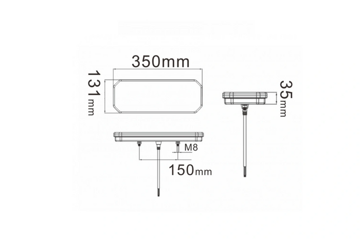 Luci posteriori TruckLED L1949+L1950 con cavo LED da 0,45 m e 6 funzioni (sinistra + destra).