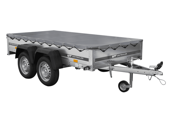 RIMORCHIO LEGGERO BIASSE CON RUOTINO D'APPOGGIO CENTINA H0 E TELONE GRIGIO GARDEN TRAILER 264/2 KIPP