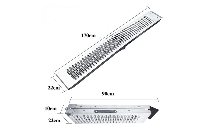 UNITRAILER ALR004 rampa pieghevole in acciaio per rimorchio, 170 cm, 227 kg