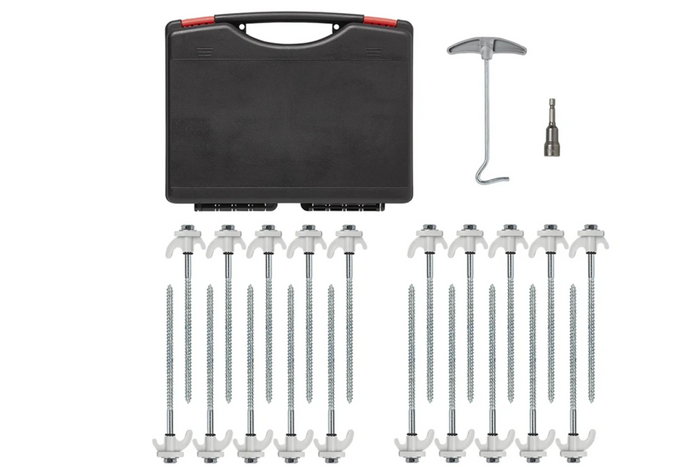 Set di picchetti a vite per tenda ProPlus 365014, picchetti in metallo con gancio 20x20 cm