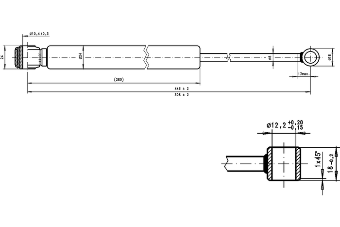 Ammortizzatore/dispositivo di frenata a inerzia AL-KO 101VB per rimorchi da 700-1000 kg
