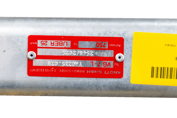 OUTLET KNOTT Assale non frenato VG7-L per rimorchio UNITRAILER 750 kg 1260 mm 1560 mm 4x100