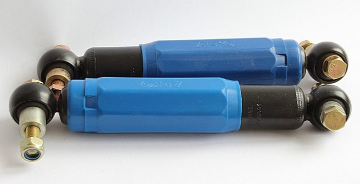 Kit: Due ammortizzatori azzurri dell'asse del rimorchio AL-KO Octagon 1350 -2700 kg 