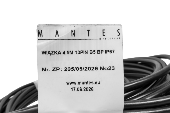 MANTES installazione elettrica, cablaggio per rimorchio barca 4,4 m, spina a 13 pin, 2 baionette a 5 pin