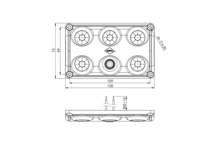 Lampada interna per auto a LED HORPOL LWD2157 da 900 lm con interruttore e diodo rosso.