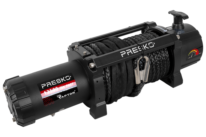 Verricello elettrico per rimorchio PRESKO RAPTOR 13.5FS 12V 6130kg con fune da 24 m
